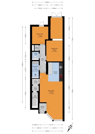 Floorplan - Copernicuslaan 58, 2561 VJ Den Haag